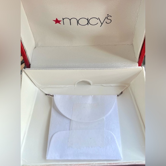 Macy's Gold and Silver Heart Necklace with Precious Stone SOLD! - Picture 2 of 8